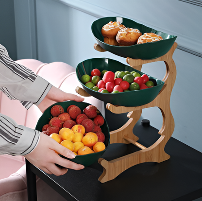 Natural Wooden Multi Tier Fruit Stand - Luxivelle
