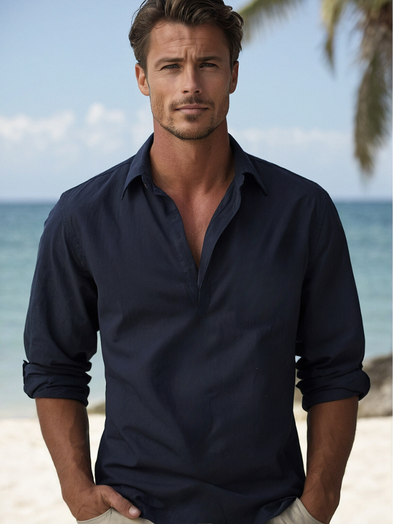 Men's Classic Cotton Long Sleeve Casual Shirt Daily Wear - Luxivelle