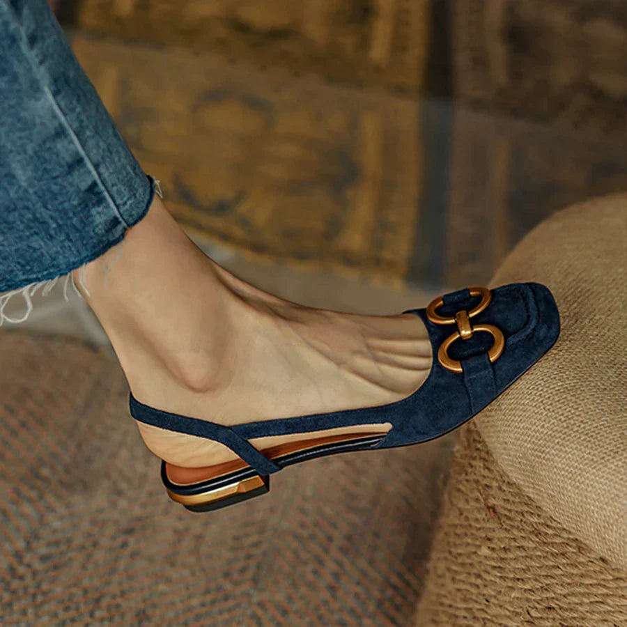 Ladies Comfortable Slip On Square Toe Flats
