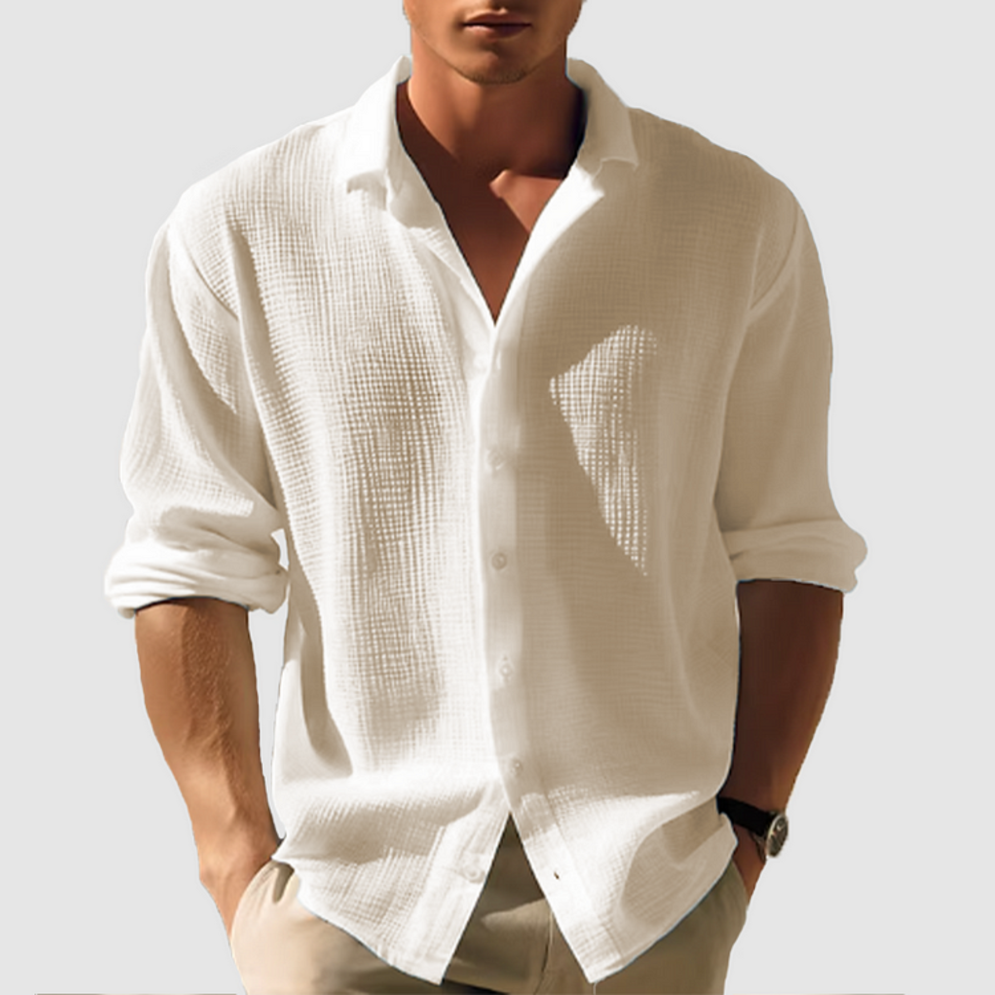 Men’s Casual Button-Down Shirt | Long Sleeve - Trendy Melbourne