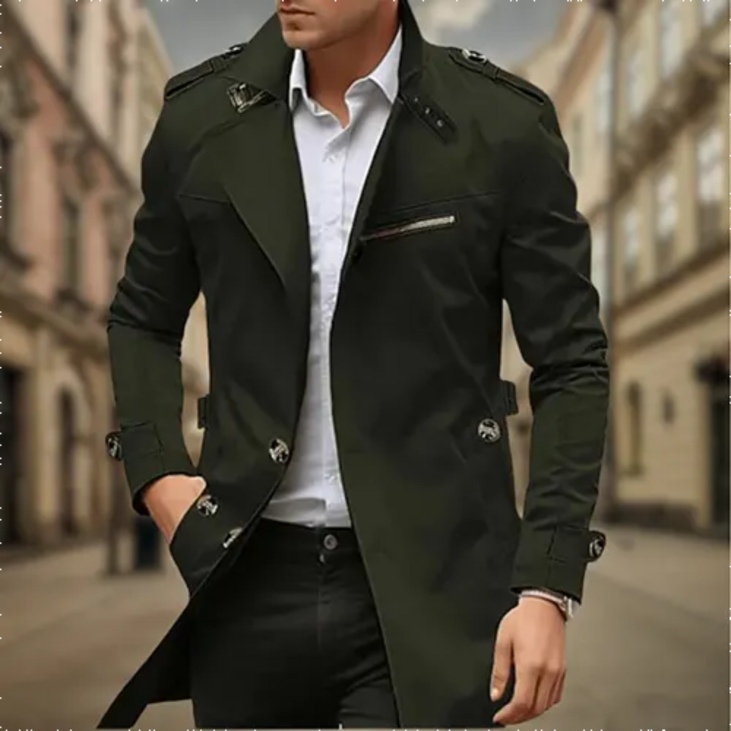 Men's Waterproof Trench Coat | Double-Breasted Classic Design - Trendy Melbourne