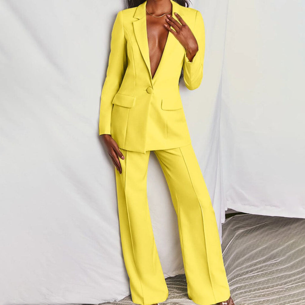 Classic 2 Piece Suit for Women with Jacket and Trousers