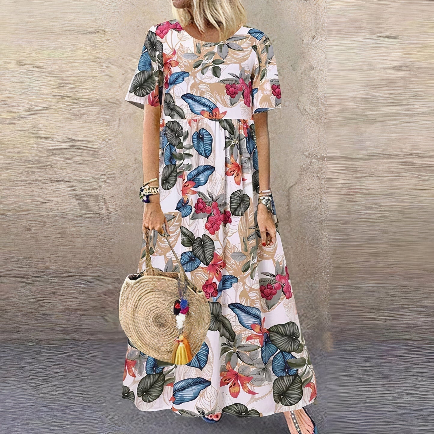 Colorful Flower Long Summer Dress