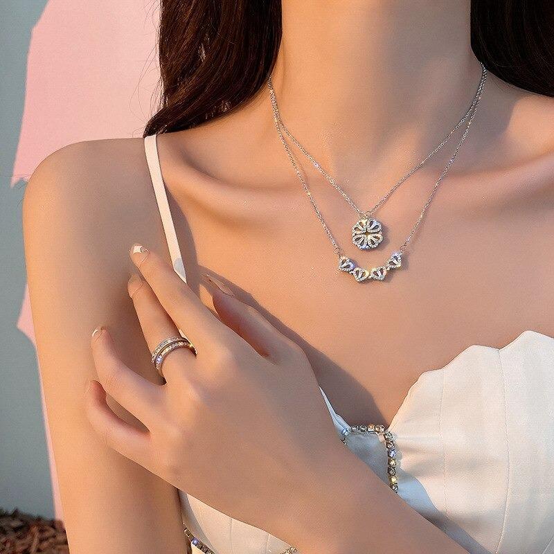 Lucky Green Clover Pendant Necklace