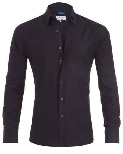 Variant image for Arjan Men's Zip Fit Shirt – Tailored Comfort, Hidden Zipper Design-19