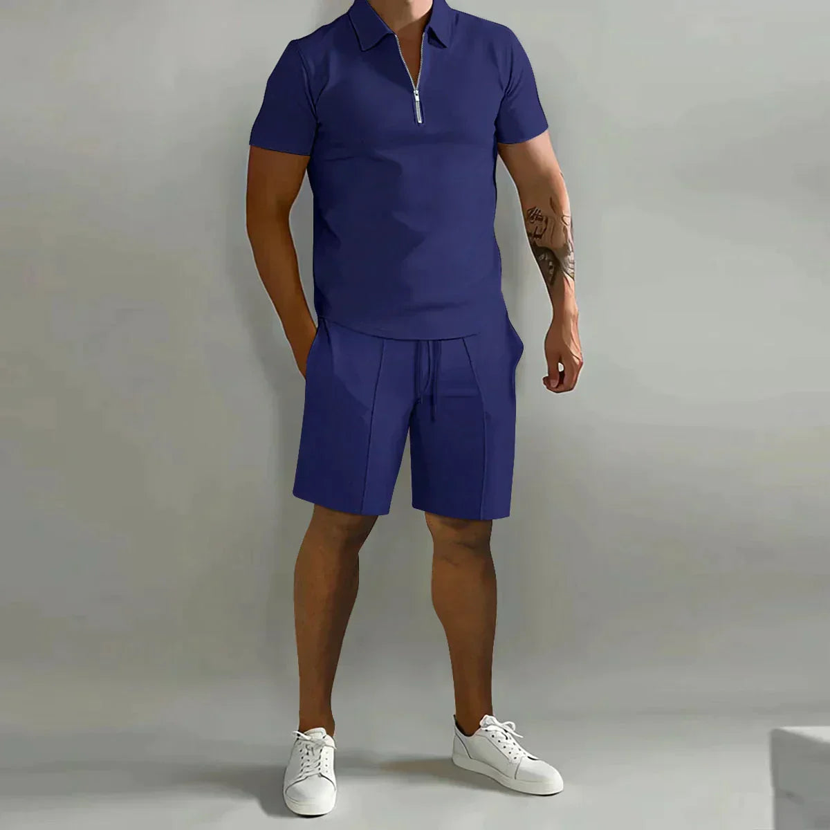 Men's Casual Quarter Zip Golf 2 Piece Set