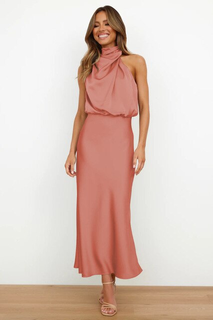 Elegant Cold Shoulder Evening Gown Dress