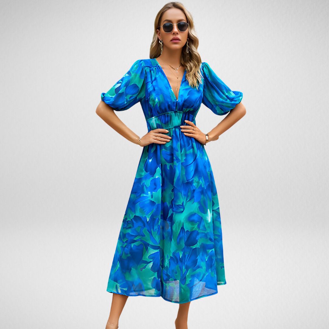 Dhalia | Elegant V Neck Women's Dress