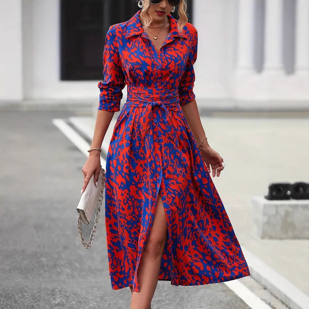 Flared Waist Tie Midi Dress for Women - Luxivelle