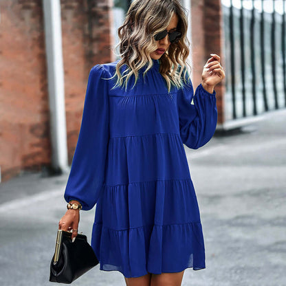 Layered Ruffle Neckline Dress - Chic