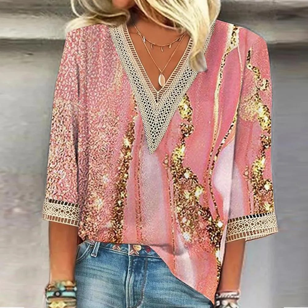 Variant image for Willow | Womens Blouse - V Neck Summer Top for Women-1