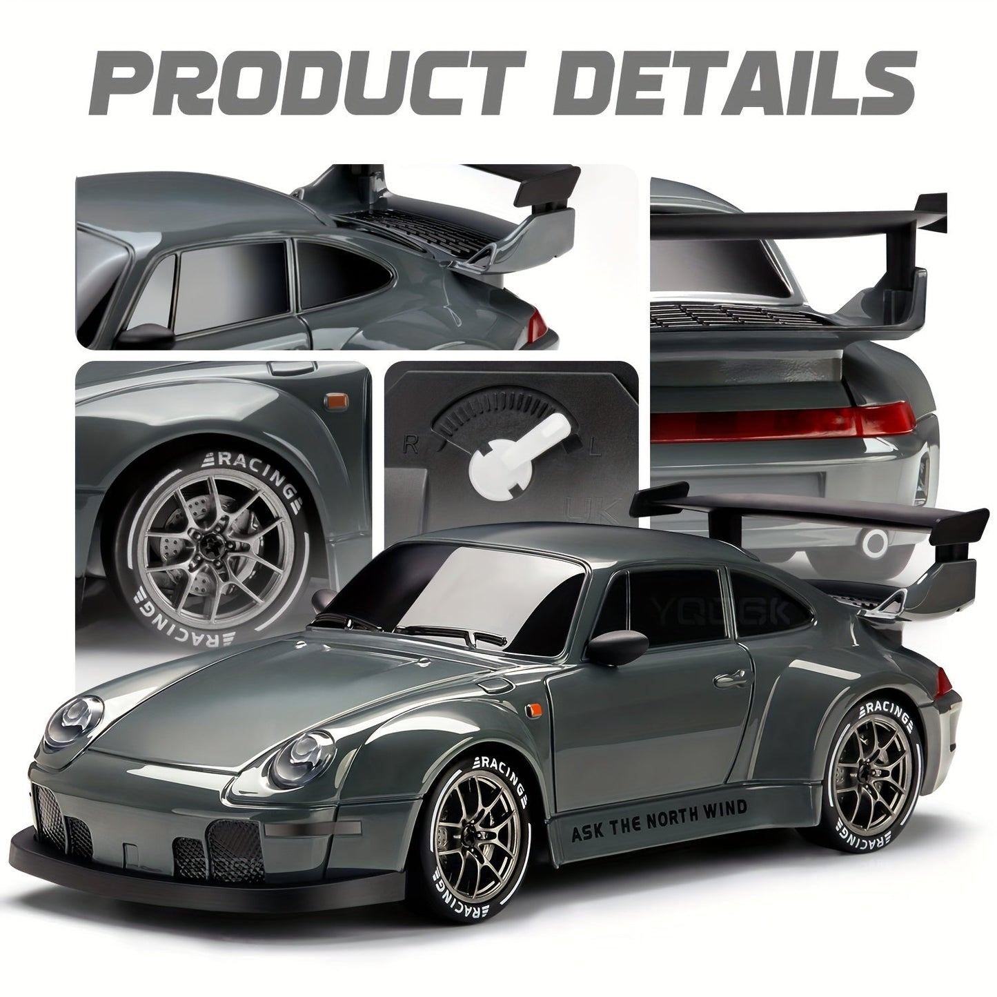 Fast 1:24 Scale RC Drift Car with LED Lights