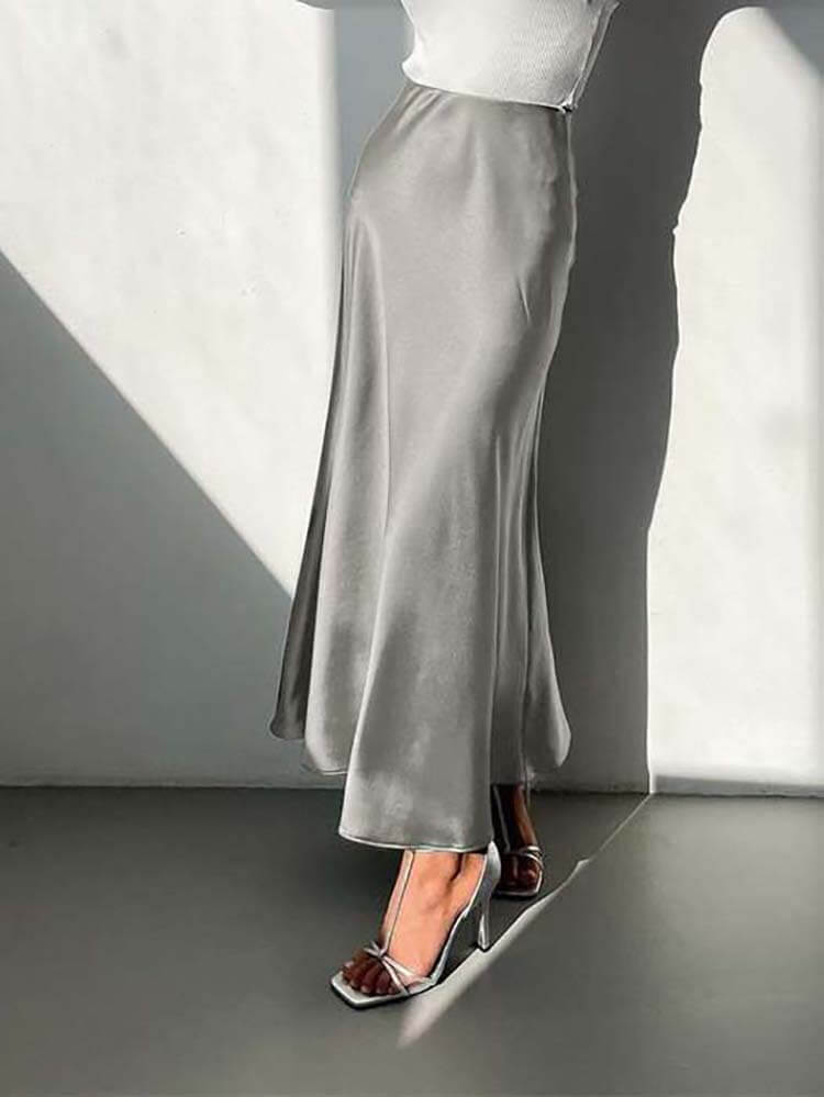 Luxurious Mid Length Flared Skirt
