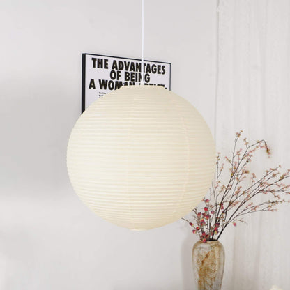Simple White Cotton Shade Pendant Light with Metal Frame