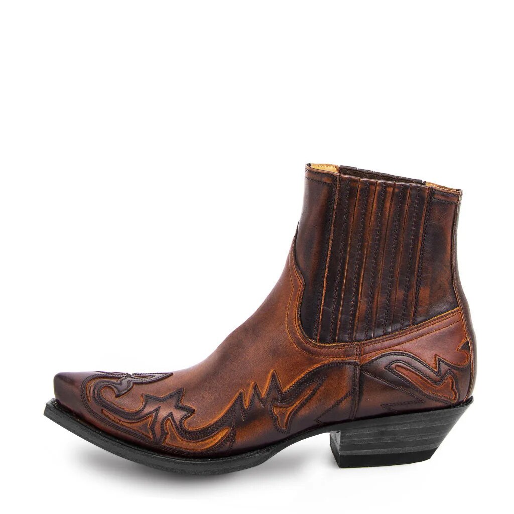 Rugged Western Boots for Men with Embroidered Details