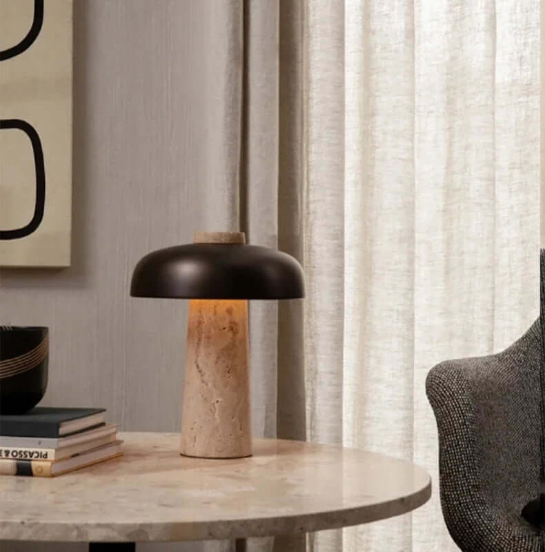Rustic Rock Desk Lamp with Scandinavian Style