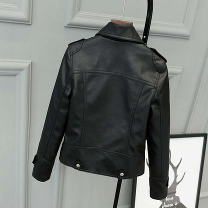 Fitted Ladies Synthetic Biker Jacket