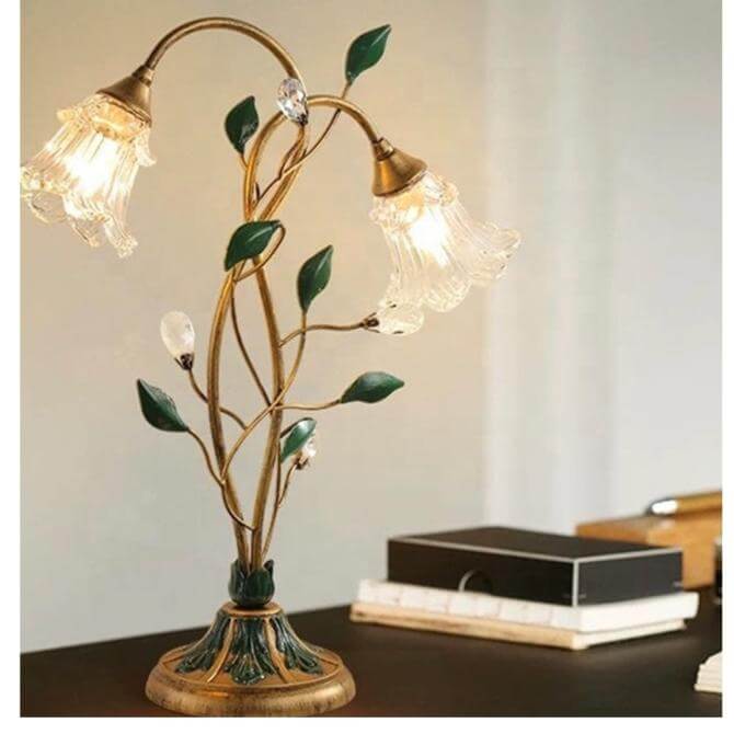 Luxurious Glass Floral Desk Lamp