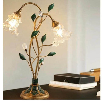 Luxurious Glass Floral Desk Lamp