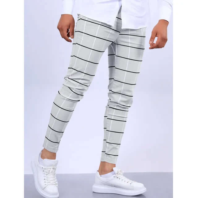 Relaxed Fit Plaid Trousers for Men - Luxivelle