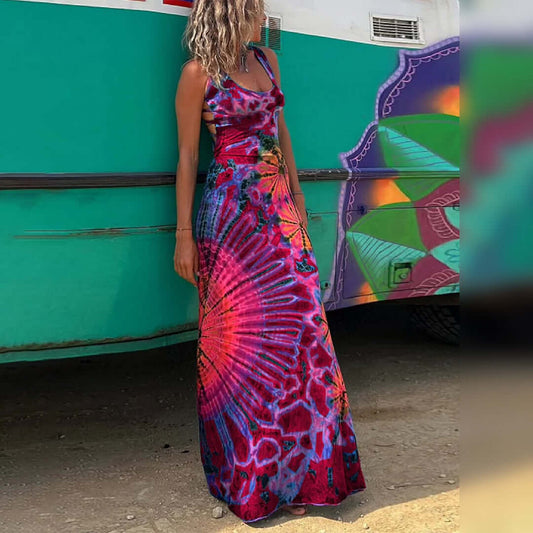 Vibrant Floral Long Maxi Dress - Luxivelle