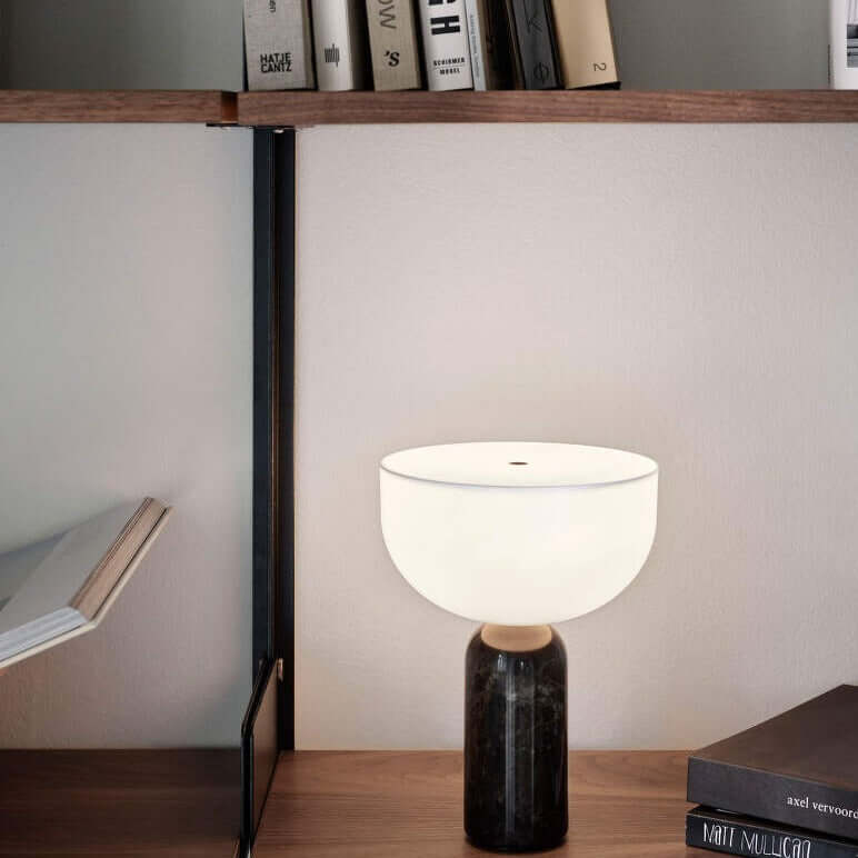 Contemporary Stone Table Lamp with Bright LED