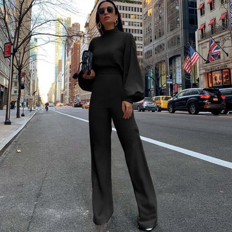 Fitted Crew Neck Full Length Jumpsuit