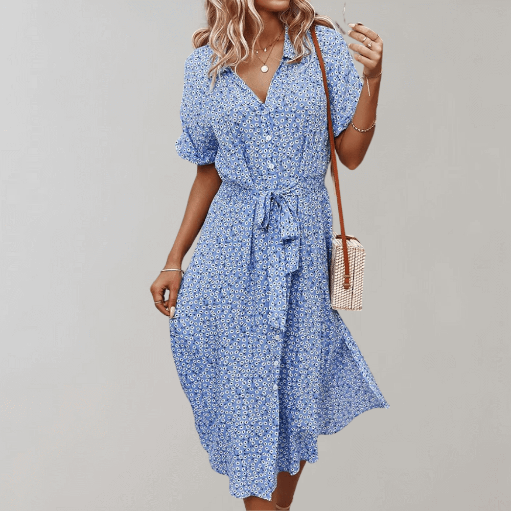 Comfortable Casual Midi Dress Polyester