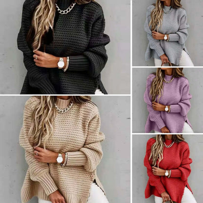 Ladies' Crew Neck Warm Knit Sweater