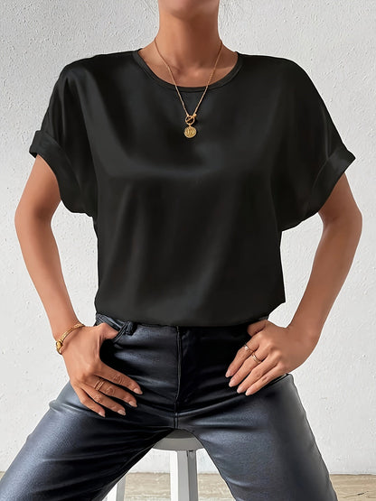 Soft Short Sleeve Women's Cotton Blouse Top