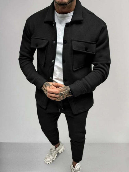 Men's Leather Two Piece Smart Suit