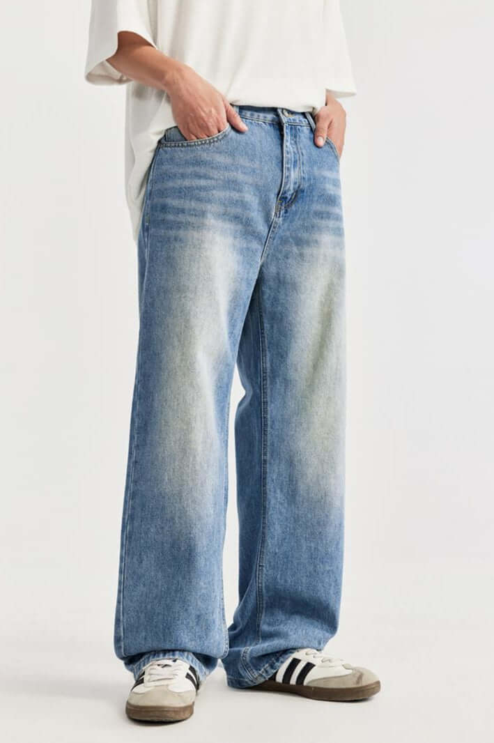 Comfortable Loose Fit Straight Leg Jeans