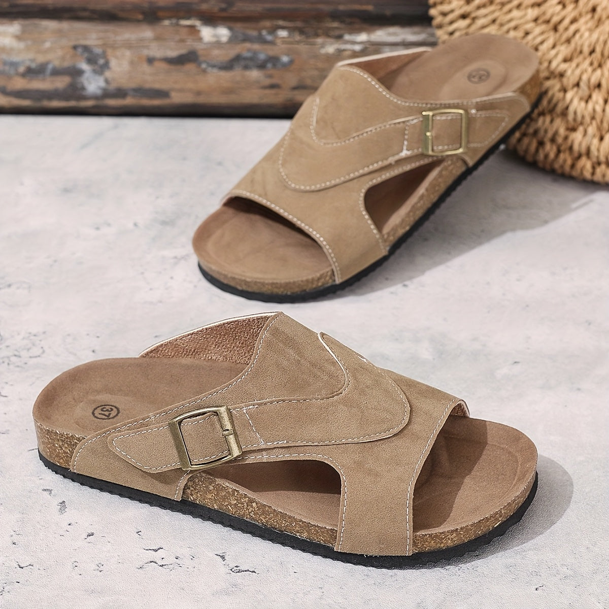 Comfortable Buckle Strap Flat Sandal