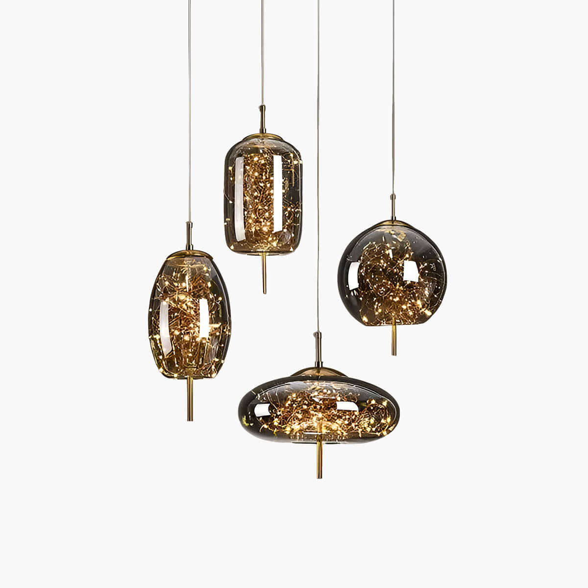 Warm Bronze Multi Light Pendant Lamp