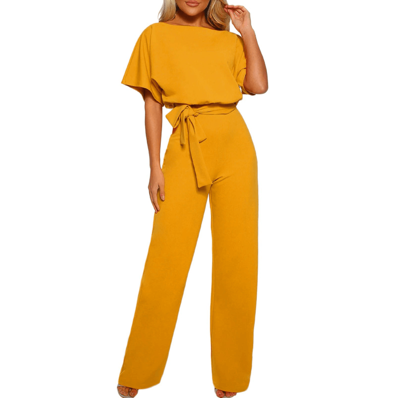 Ladies' Flowy Elastic Waist Jumpsuit