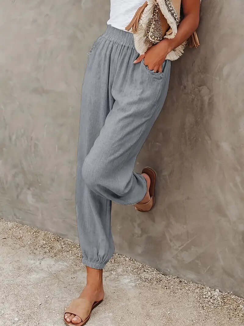 Comfortable Women's Drawstring Hemp Pants