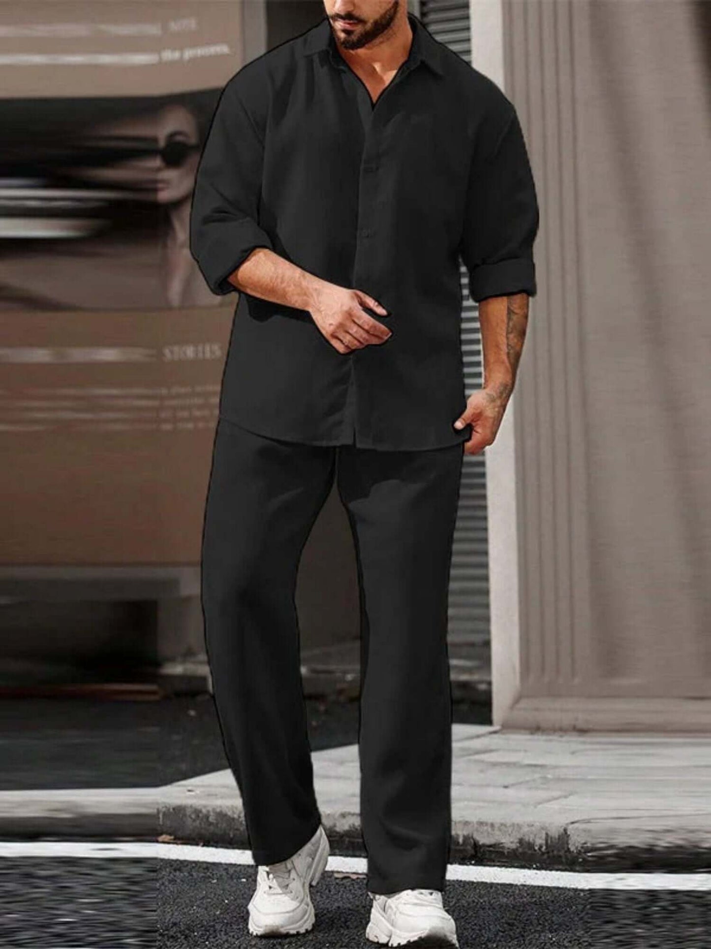 Comfortable Men's Lounge Pants Shirt Set
