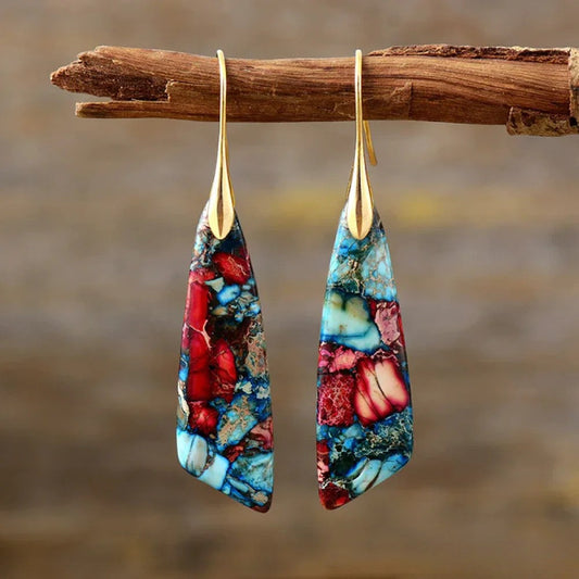 Vintage Multicolor Gemstone Earrings - Luxivelle