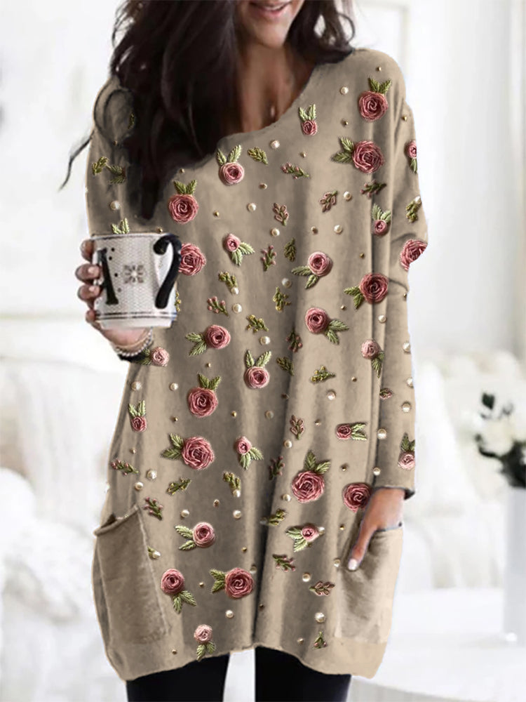 Pretty Flower Women's Tunic Top - Luxivelle