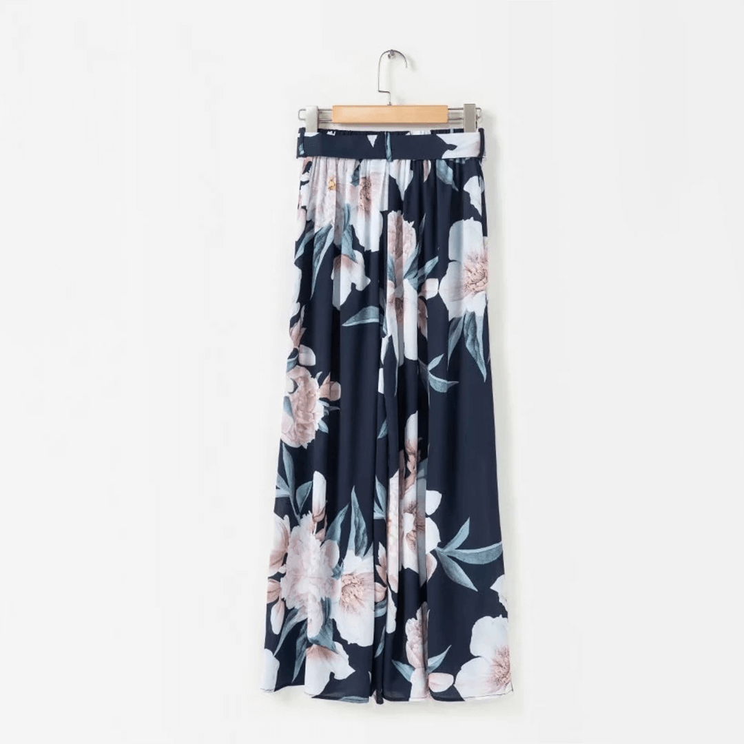 Ladies Elegant Floral Pattern Pants - Luxivelle
