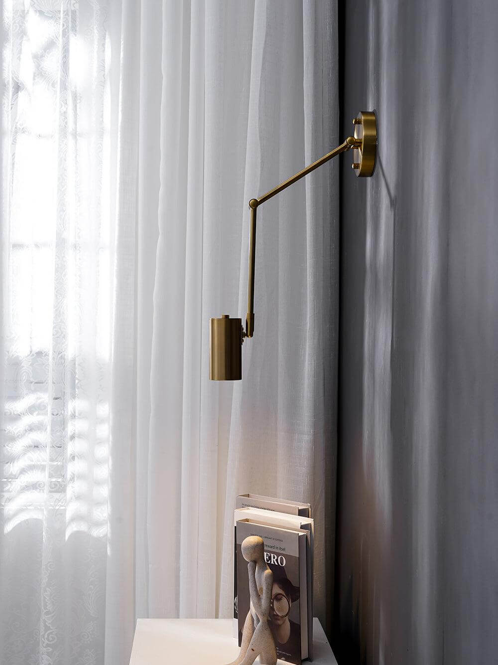 Flexible Brushed Steel LED Wall Light with Arm