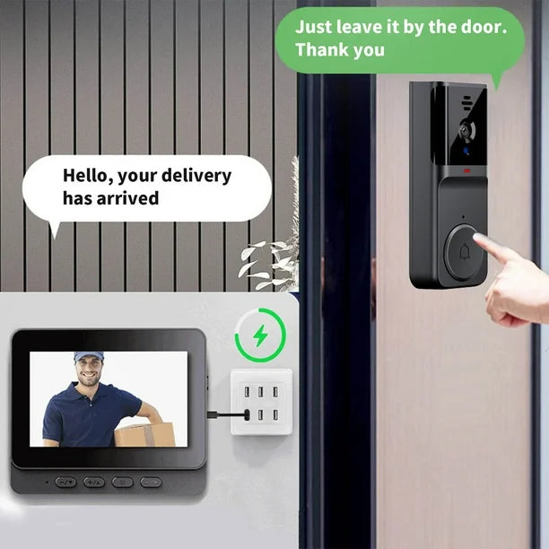 Smart Video Doorbell Camera with 4.3 Screen