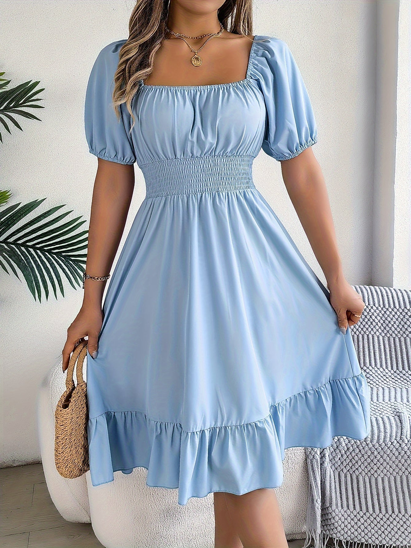 Beautiful Ruffle Sleeve Women's Dress - Luxivelle