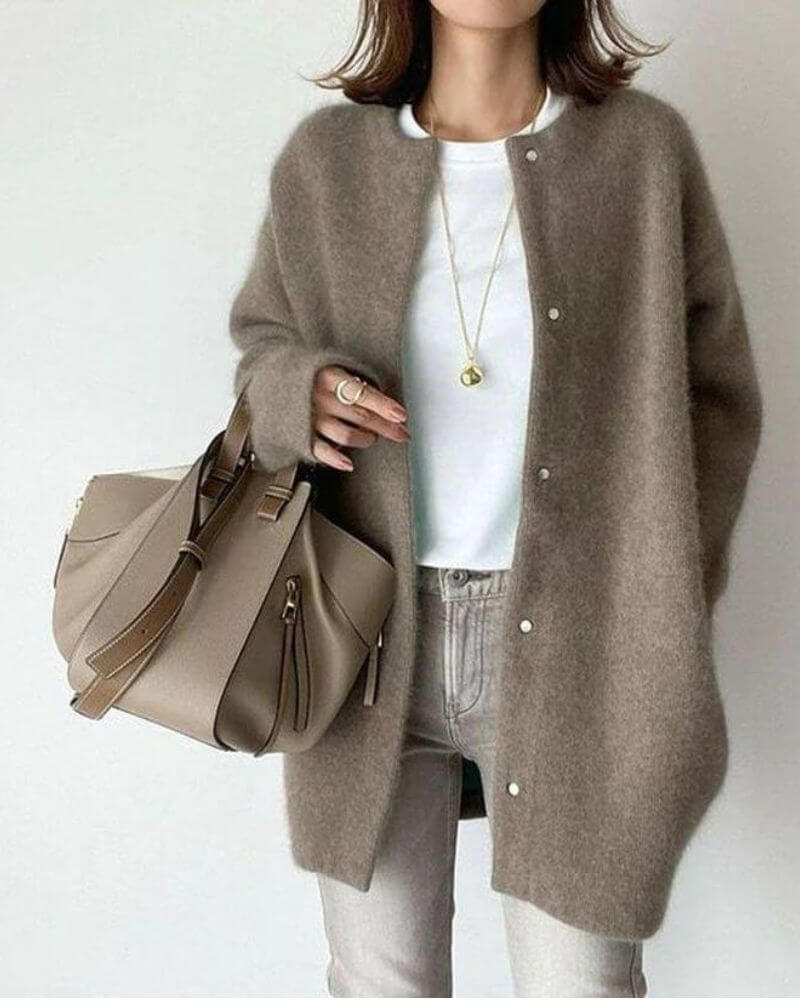 Cozy Women's Open Front Sweater - Soft Knit Cardigan