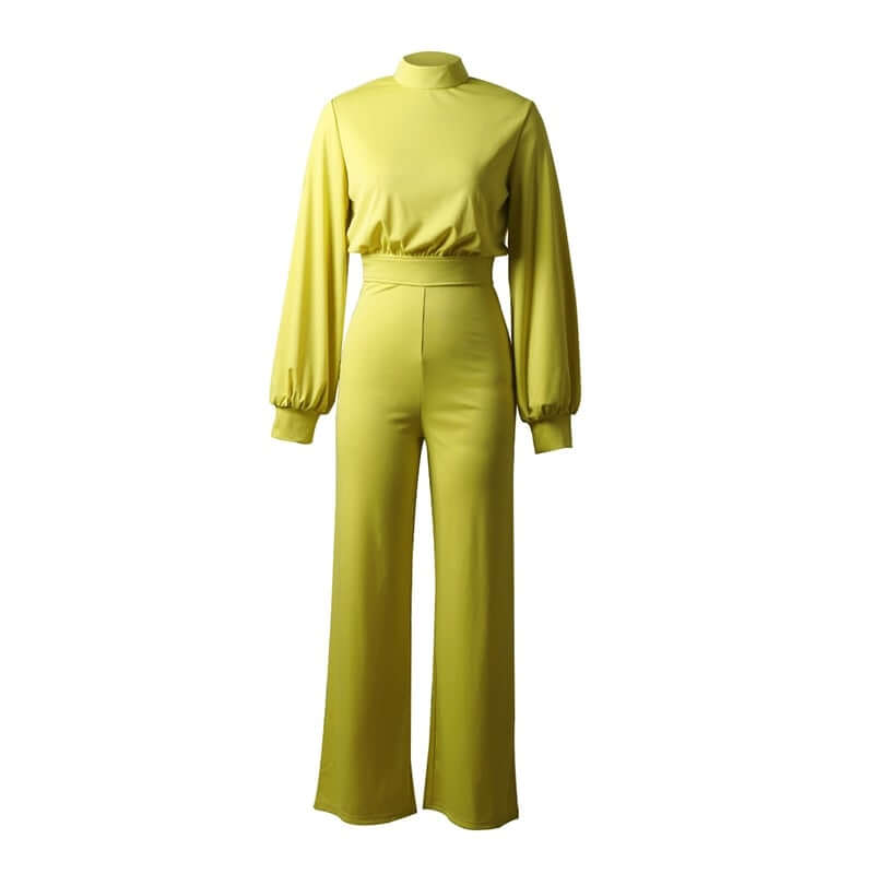 Fitted Crew Neck Full Length Jumpsuit