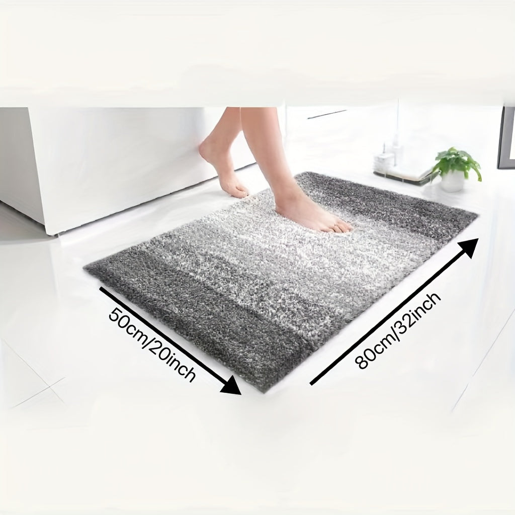 Plush Microfiber Bath Mat - Soft, Grip, Washable Bathroom Floor Mat