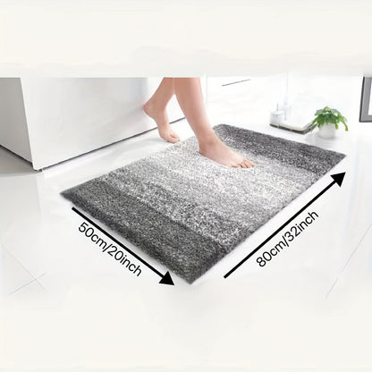 Plush Microfiber Bath Mat - Soft, Grip, Washable Bathroom Floor Mat