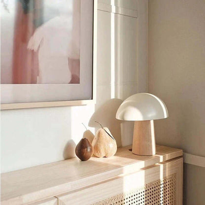 Rustic Wooden Desk Lamp with Unique Shape