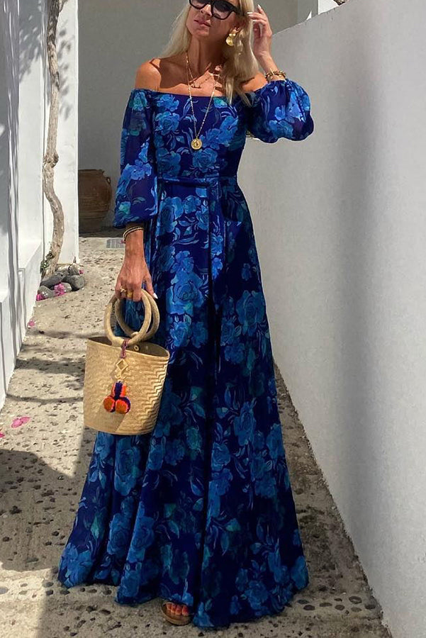 Beautiful Floral Cold Shoulder Maxi Dress