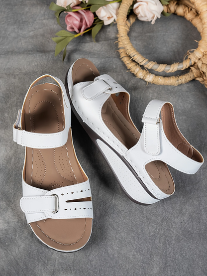 Elegant High Heel Wedge Sandals with Buckle Strap